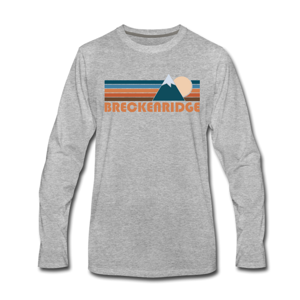 Breckenridge, Colorado Long Sleeve T-Shirt - Retro Mountain Unisex Breckenridge Long Sleeve Shirt - heather gray