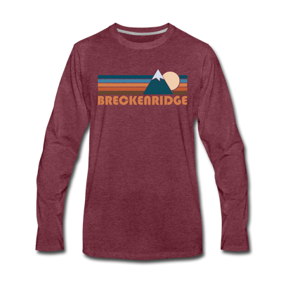 Breckenridge, Colorado Long Sleeve T-Shirt - Retro Mountain Unisex Breckenridge Long Sleeve Shirt - heather burgundy