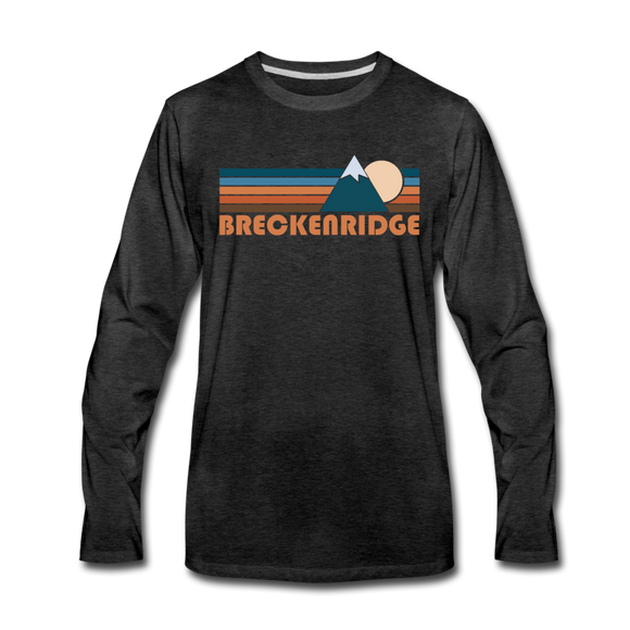 Breckenridge, Colorado Long Sleeve T-Shirt - Retro Mountain Unisex Breckenridge Long Sleeve Shirt - charcoal gray