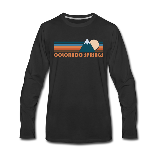 Colorado Springs, Colorado Long Sleeve T-Shirt - Retro Mountain Unisex Colorado Springs Long Sleeve Shirt - black
