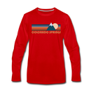 Colorado Springs, Colorado Long Sleeve T-Shirt - Retro Mountain Unisex Colorado Springs Long Sleeve Shirt - red
