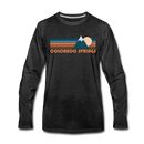Colorado Springs, Colorado Long Sleeve T-Shirt - Retro Mountain Unisex Colorado Springs Long Sleeve Shirt - charcoal gray