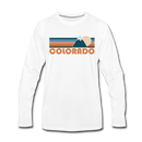 Colorado Long Sleeve T-Shirt - Retro Mountain Unisex Colorado Long Sleeve Shirt - white