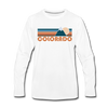 Colorado Long Sleeve T-Shirt - Retro Mountain Unisex Colorado Long Sleeve Shirt - white