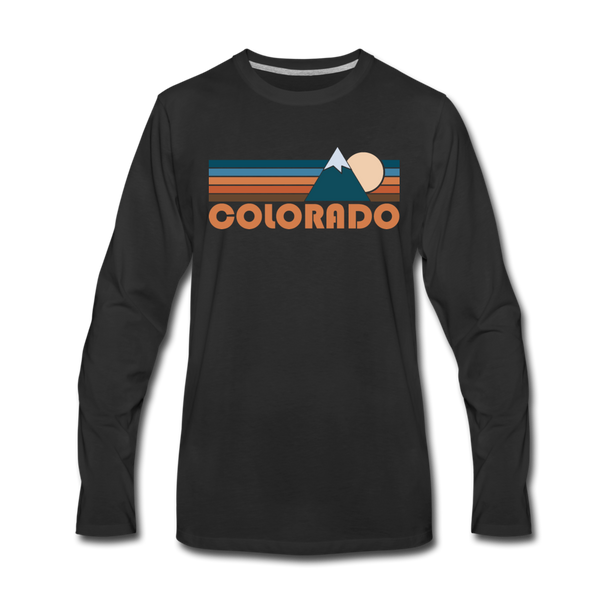 Colorado Long Sleeve T-Shirt - Retro Mountain Unisex Colorado Long Sleeve Shirt - black