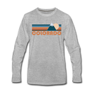 Colorado Long Sleeve T-Shirt - Retro Mountain Unisex Colorado Long Sleeve Shirt - heather gray