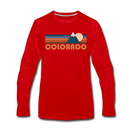 Colorado Long Sleeve T-Shirt - Retro Mountain Unisex Colorado Long Sleeve Shirt - red