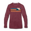 Colorado Long Sleeve T-Shirt - Retro Mountain Unisex Colorado Long Sleeve Shirt - heather burgundy