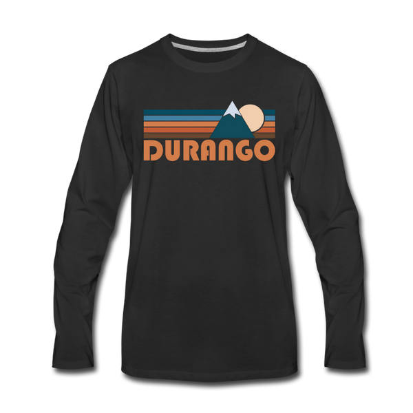 Durango, Colorado Long Sleeve T-Shirt - Retro Mountain Unisex Durango Long Sleeve Shirt - black