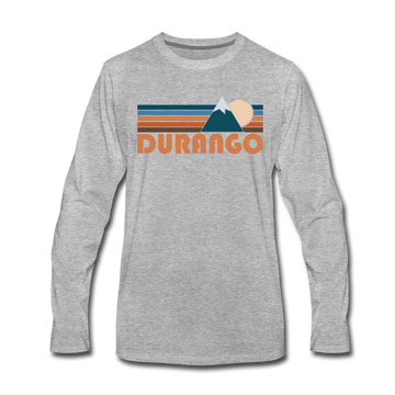 Durango, Colorado Long Sleeve T-Shirt - Retro Mountain Unisex Durango Long Sleeve Shirt - heather gray