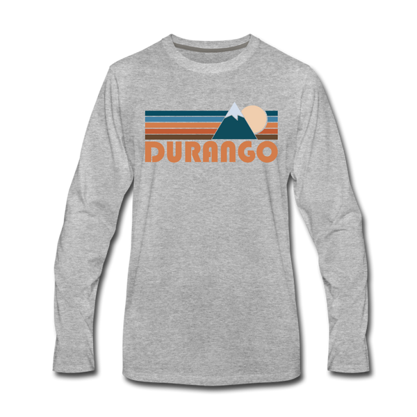Durango, Colorado Long Sleeve T-Shirt - Retro Mountain Unisex Durango Long Sleeve Shirt - heather gray