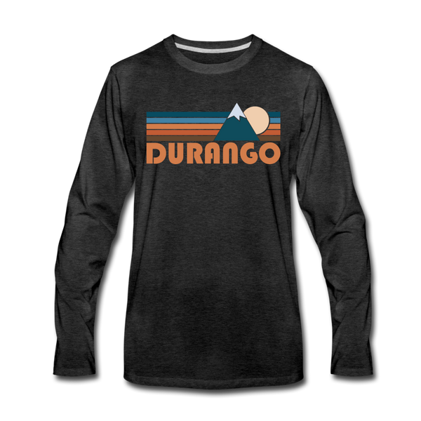 Durango, Colorado Long Sleeve T-Shirt - Retro Mountain Unisex Durango Long Sleeve Shirt - charcoal gray