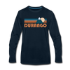 Durango, Colorado Long Sleeve T-Shirt - Retro Mountain Unisex Durango Long Sleeve Shirt - deep navy