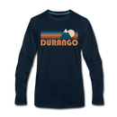 Durango, Colorado Long Sleeve T-Shirt - Retro Mountain Unisex Durango Long Sleeve Shirt - deep navy