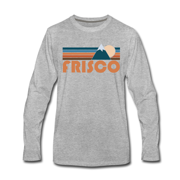 Frisco, Colorado Long Sleeve T-Shirt - Retro Mountain Unisex Frisco Long Sleeve Shirt - heather gray