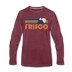 Frisco, Colorado Long Sleeve T-Shirt - Retro Mountain Unisex Frisco Long Sleeve Shirt - heather burgundy