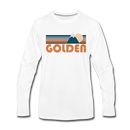 Golden, Colorado Long Sleeve T-Shirt - Retro Mountain Unisex Golden Long Sleeve Shirt - white