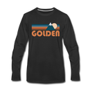 Golden, Colorado Long Sleeve T-Shirt - Retro Mountain Unisex Golden Long Sleeve Shirt - black