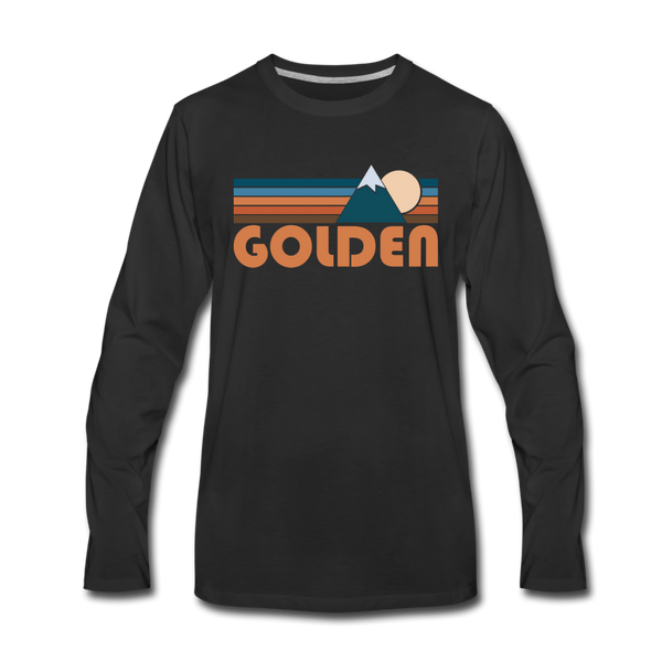 Golden, Colorado Long Sleeve T-Shirt - Retro Mountain Unisex Golden Long Sleeve Shirt - black
