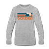Golden, Colorado Long Sleeve T-Shirt - Retro Mountain Unisex Golden Long Sleeve Shirt - heather gray