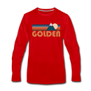 Golden, Colorado Long Sleeve T-Shirt - Retro Mountain Unisex Golden Long Sleeve Shirt - red