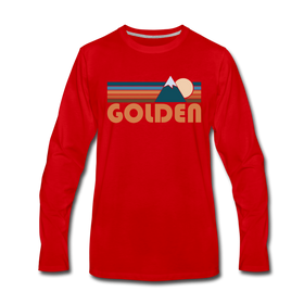 Golden, Colorado Long Sleeve T-Shirt - Retro Mountain Unisex Golden Long Sleeve Shirt - red