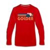 Golden, Colorado Long Sleeve T-Shirt - Retro Mountain Unisex Golden Long Sleeve Shirt - red