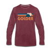 Golden, Colorado Long Sleeve T-Shirt - Retro Mountain Unisex Golden Long Sleeve Shirt - heather burgundy