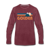 Golden, Colorado Long Sleeve T-Shirt - Retro Mountain Unisex Golden Long Sleeve Shirt - heather burgundy