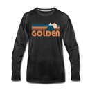 Golden, Colorado Long Sleeve T-Shirt - Retro Mountain Unisex Golden Long Sleeve Shirt - charcoal gray