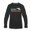 Jackson Hole, Wyoming Long Sleeve T-Shirt - Retro Mountain Unisex Jackson Hole Long Sleeve Shirt - black