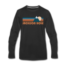 Jackson Hole, Wyoming Long Sleeve T-Shirt - Retro Mountain Unisex Jackson Hole Long Sleeve Shirt - black