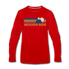 Jackson Hole, Wyoming Long Sleeve T-Shirt - Retro Mountain Unisex Jackson Hole Long Sleeve Shirt - red