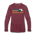 Jackson Hole, Wyoming Long Sleeve T-Shirt - Retro Mountain Unisex Jackson Hole Long Sleeve Shirt - heather burgundy