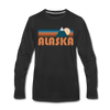 Alaska Long Sleeve T-Shirt - Retro Mountain Unisex Alaska Long Sleeve Shirt - black