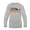 Alaska Long Sleeve T-Shirt - Retro Mountain Unisex Alaska Long Sleeve Shirt - heather gray