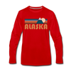 Alaska Long Sleeve T-Shirt - Retro Mountain Unisex Alaska Long Sleeve Shirt - red