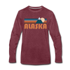Alaska Long Sleeve T-Shirt - Retro Mountain Unisex Alaska Long Sleeve Shirt - heather burgundy