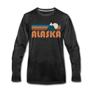 Alaska Long Sleeve T-Shirt - Retro Mountain Unisex Alaska Long Sleeve Shirt - charcoal gray