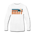 Banff, Canada Long Sleeve T-Shirt - Retro Mountain Unisex Banff Long Sleeve Shirt - white