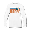 Banff, Canada Long Sleeve T-Shirt - Retro Mountain Unisex Banff Long Sleeve Shirt - white