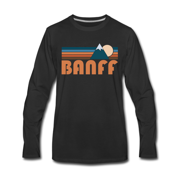 Banff, Canada Long Sleeve T-Shirt - Retro Mountain Unisex Banff Long Sleeve Shirt - black
