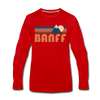 Banff, Canada Long Sleeve T-Shirt - Retro Mountain Unisex Banff Long Sleeve Shirt - red