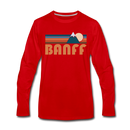 Banff, Canada Long Sleeve T-Shirt - Retro Mountain Unisex Banff Long Sleeve Shirt - red