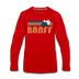 Banff, Canada Long Sleeve T-Shirt - Retro Mountain Unisex Banff Long Sleeve Shirt - red