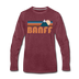 Banff, Canada Long Sleeve T-Shirt - Retro Mountain Unisex Banff Long Sleeve Shirt - heather burgundy