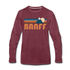 Banff, Canada Long Sleeve T-Shirt - Retro Mountain Unisex Banff Long Sleeve Shirt - heather burgundy