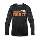 Banff, Canada Long Sleeve T-Shirt - Retro Mountain Unisex Banff Long Sleeve Shirt - charcoal gray