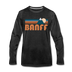 Banff, Canada Long Sleeve T-Shirt - Retro Mountain Unisex Banff Long Sleeve Shirt - charcoal gray