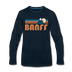 Banff, Canada Long Sleeve T-Shirt - Retro Mountain Unisex Banff Long Sleeve Shirt - deep navy